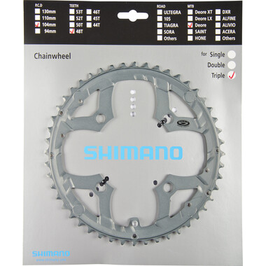 SHIMANO DEORE FC-M591 9 Speed Chainring 4 Bolts 104 mm Silver 0